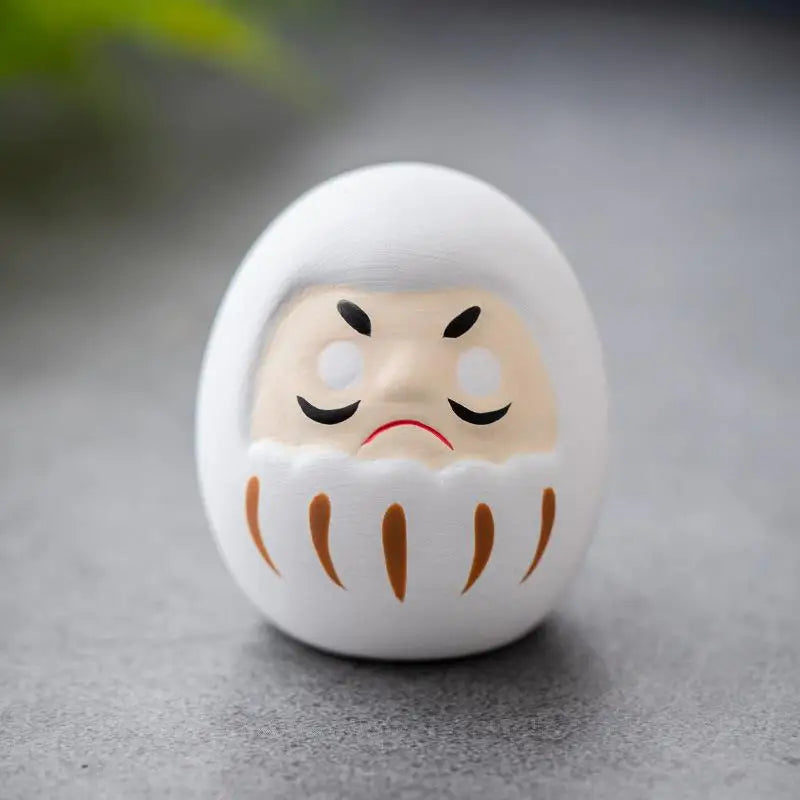 Japanese Daruma Doll Ceramic Statue – Lucky Fortune Decor Lucky Decor Figurine Zpaxo A2