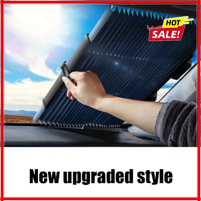 Car Windshield Sunshade Curtain Retractable Set Front Rear Window Sun Shade Protector UV Reflective Film Auto Sun Visor Covers Zpaxo