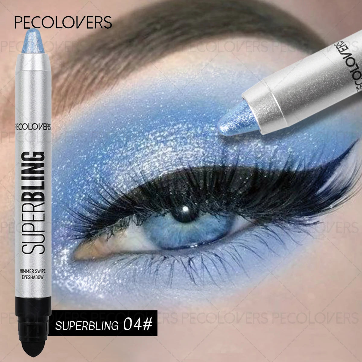 1PC Waterproof Pearlescent Eyeshadow Pencil - Smudge-proof Shimmery Shades, Brightening Eye Highlighter, Creamy Texture Zpaxo 04