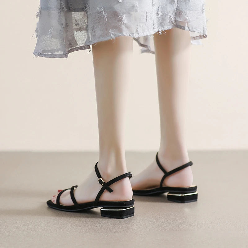 Women One Strap Sandals 2026 Korean Simple French Ankle Flat Slide Zpaxo