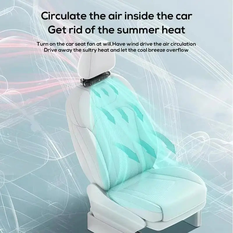 USB Car Headrest Fan – 3-Speed Quiet Rear Seat Cooling Fan