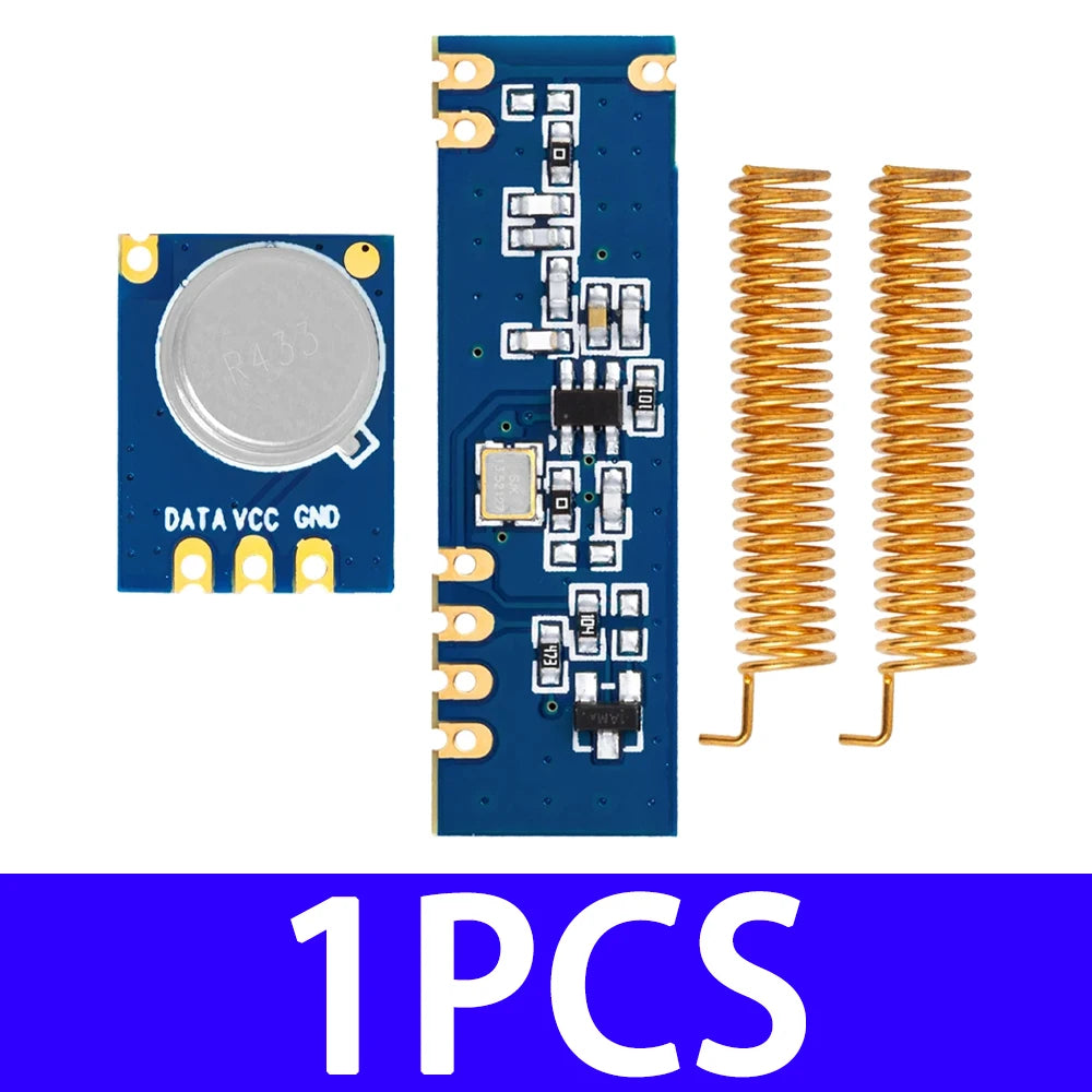 433MHz Wireless Module Kit, ASK Transmitter STX882 & Receiver SRX882 with 2Pcs Copper Spring Antennas, 100m Transmission Range Zpaxo 1PCS