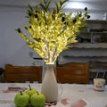 LED Simulation Fruit Olive Branch Copper Wire Tree Light Room Festive Zpaxo green Warm White 2pc