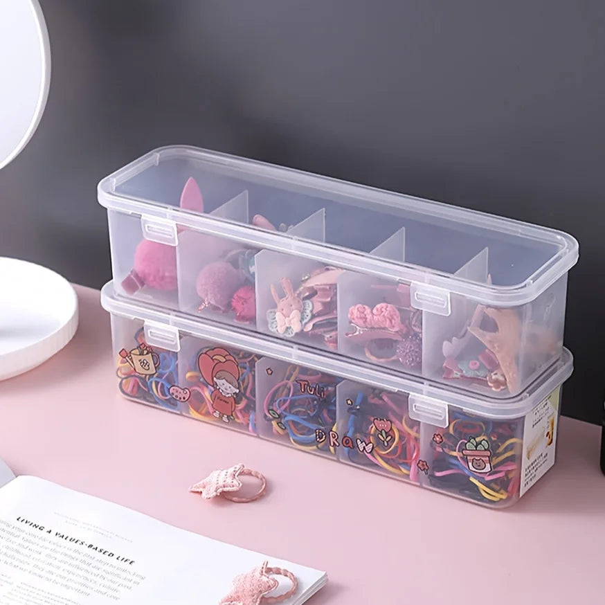 5-Cell Clear Acrylic Storage Box – Jewelry & Hair Accessories Jewelry Storage Box Zpaxo 1PC