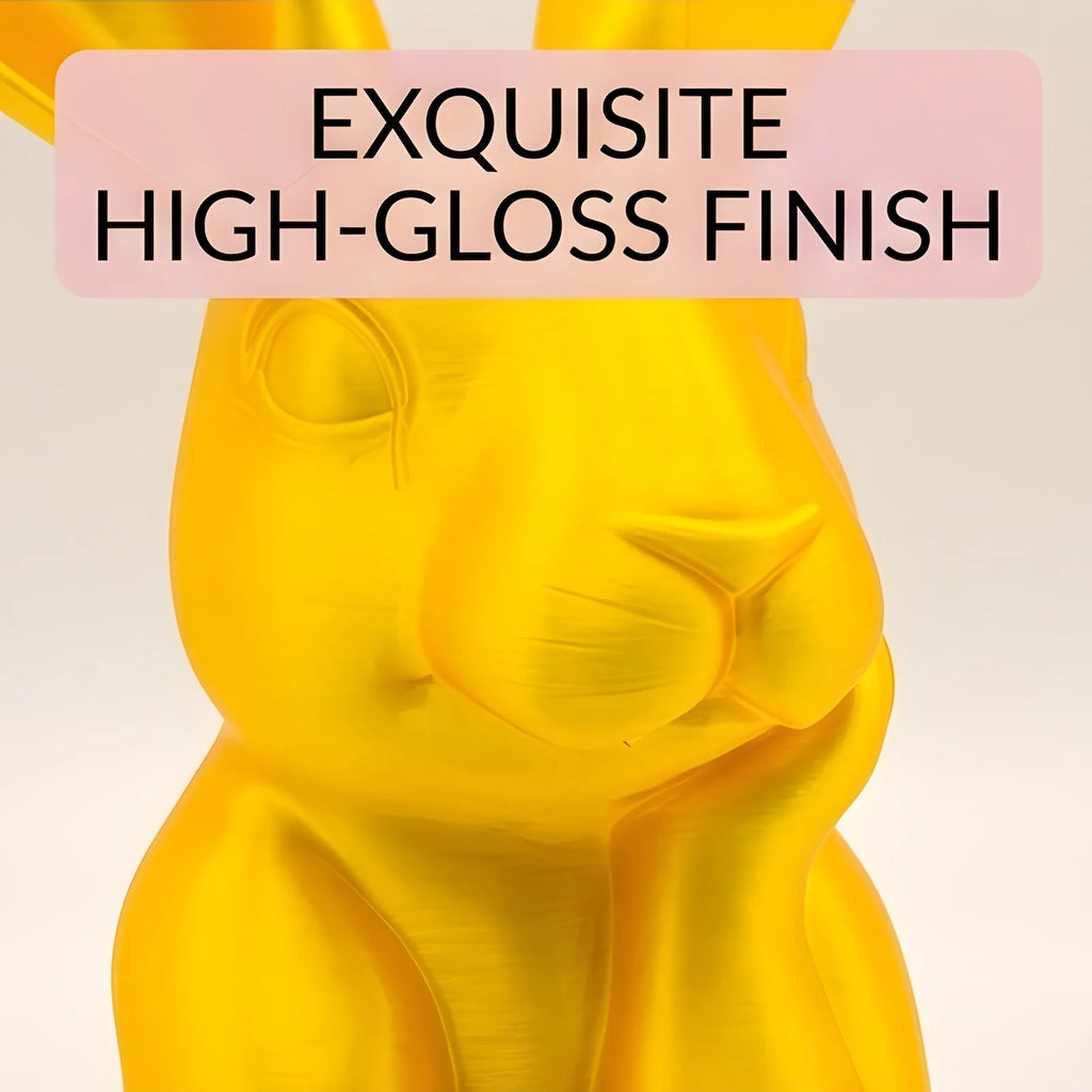 Creative 3D Printed Golden Thinking Rabbit Figurine Modern Desktop