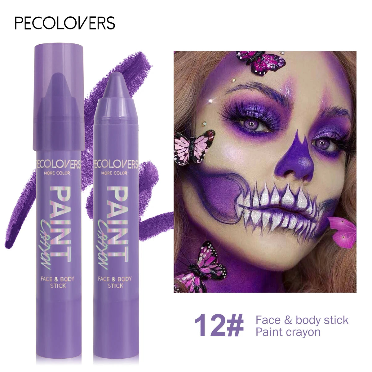 Face & Body Paint Sticks Body Paint in Blue black green Sweat-Proof & Water-Resistant Halloween & LongLasting Effect Zpaxo 12