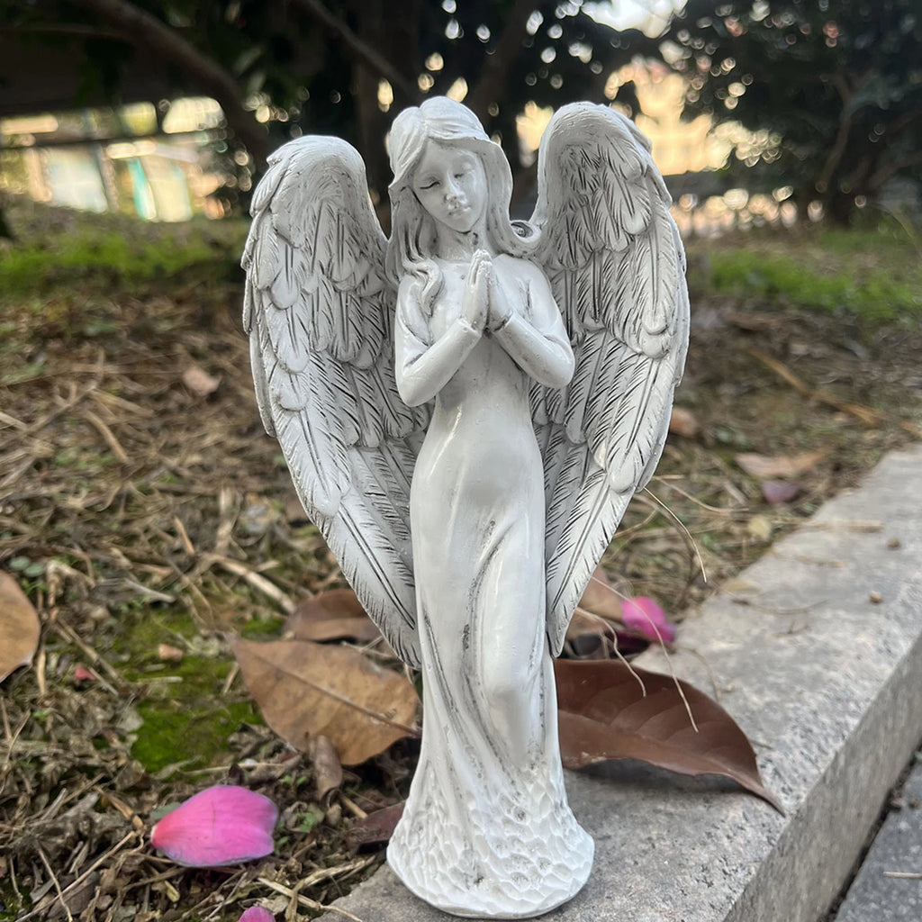 Angel Garden Statue Outdoor Decoration Height Memorial Decor Praying Zpaxo
