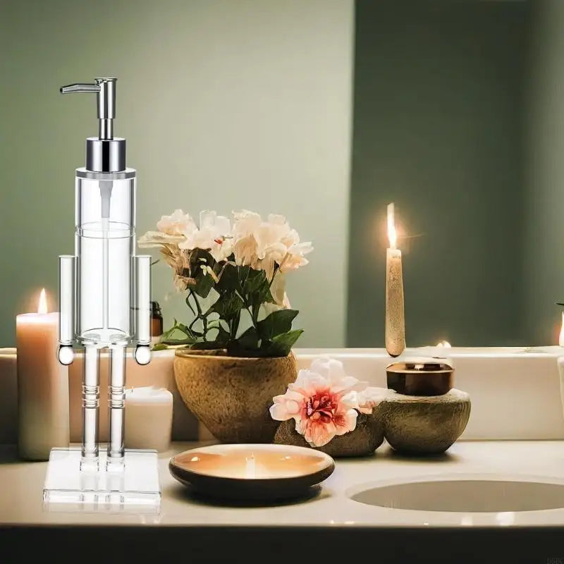 Festival Nutcrackers Liquid Soap Dispenser Pump Design Visible Bottle