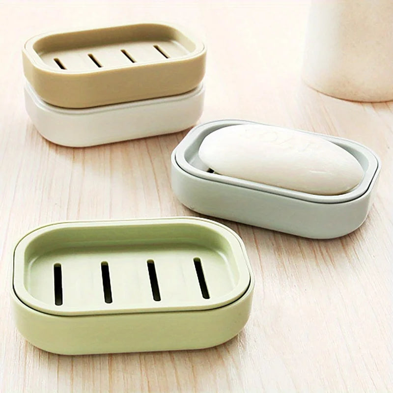 Double Layer Soap Dish Bathroom Dish Plate Case Plastic Drain Soap Box Home Travel Soap Holder Container Portable Soap Rack Zpaxo