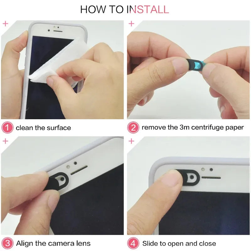 Ultra-Thin Webcam Cover Shutter for Laptop, Phone & Tablet