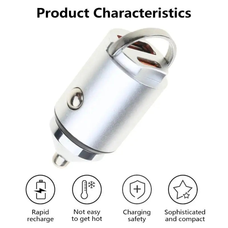 652F USB C Car Cigarettes Adapters USB PD20W QC3.0 2 Port Type C USB Car Adapters Zpaxo