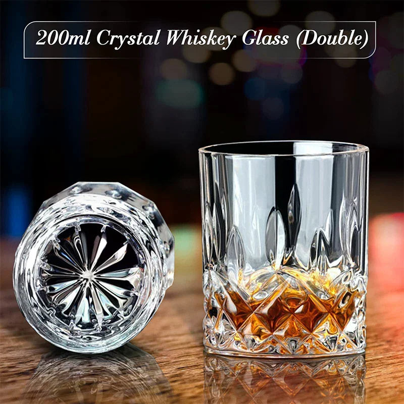 Father'S Day Gift For Men Whiskey Stones Set 8 Pcs Granite Ice Cubes+ 2 Pcs Cups For Whisky In Wooden Bottle Box Present For Dad Zpaxo