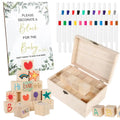 Baby Shower Blocks Signs Kit 24 Markers Included Toy Decorate Blocks Baby Shower Activity For Gender Reveal Party 100-Day Zpaxo White China Mainland