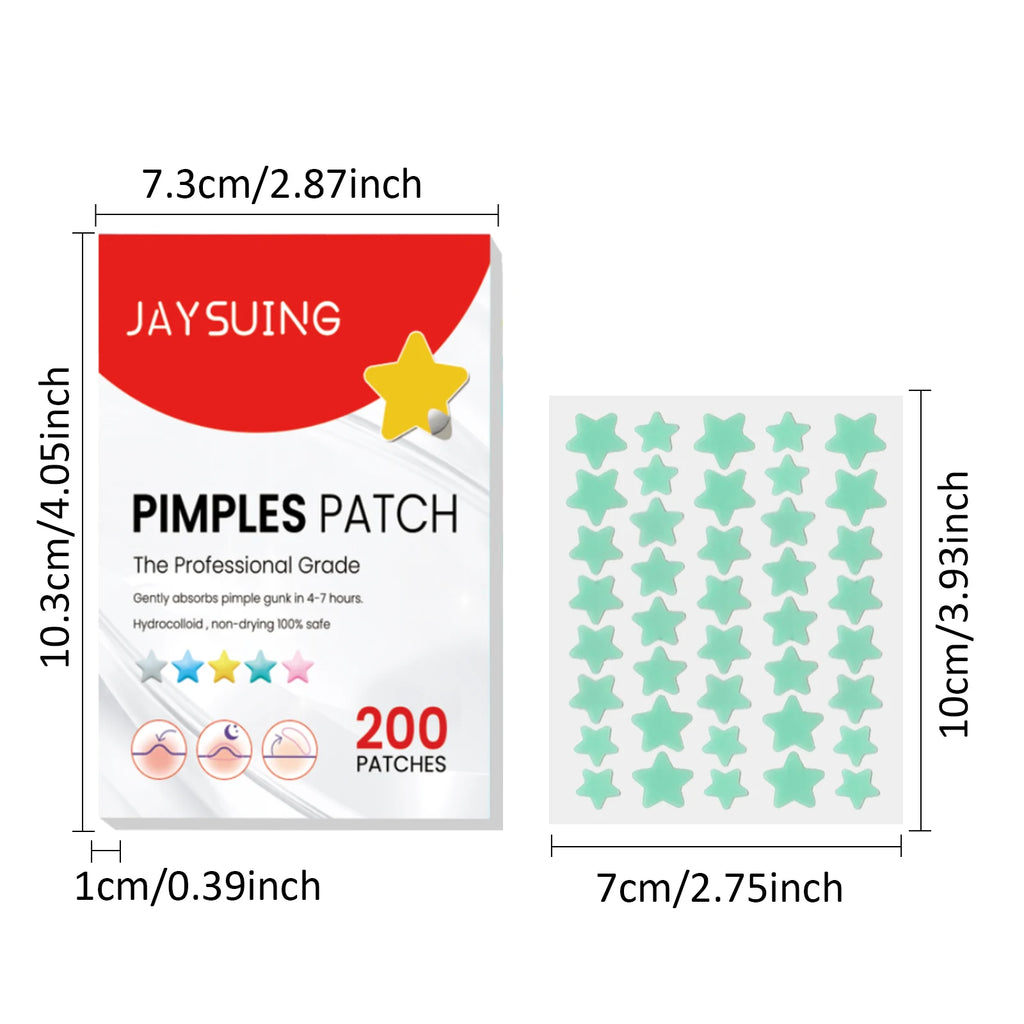 200Pcs Repair Acne Patch Fade Blemishes Pimple Marks Closed Acne Blemishes Hydrocolloid Star Shaped Cover Acne Pimple Patch Zpaxo