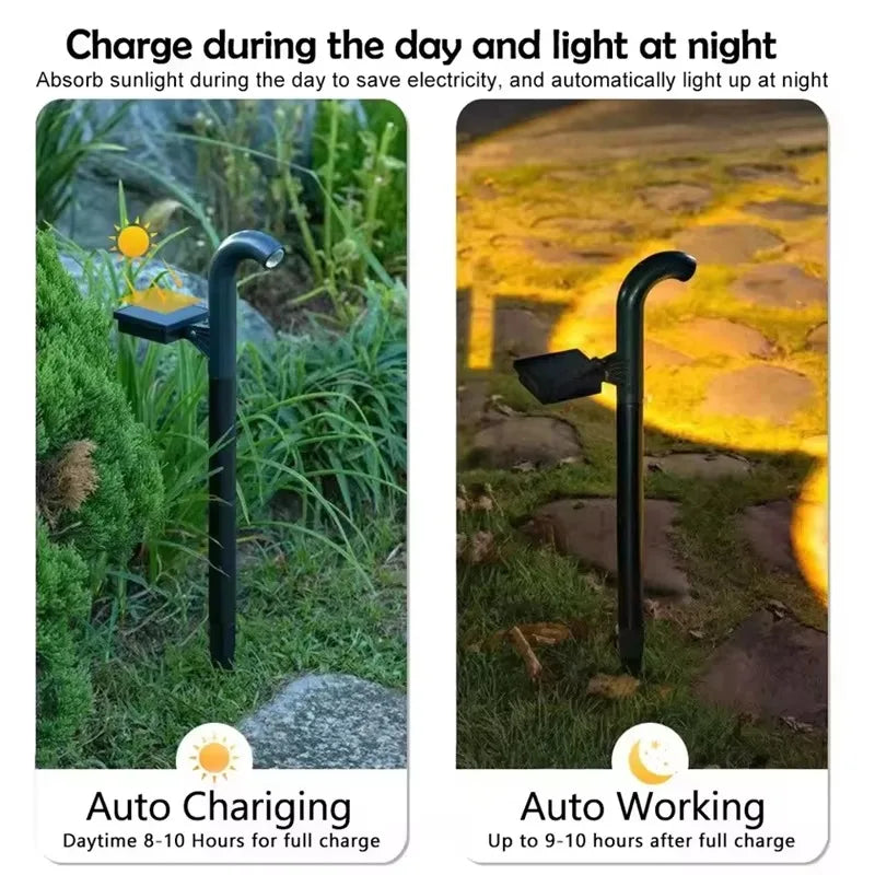 Solar Outdoor Garden Warm White Lights, IP65 Waterproof, Simple Ground Lawn LED Lamp for Backyard Paths Zpaxo