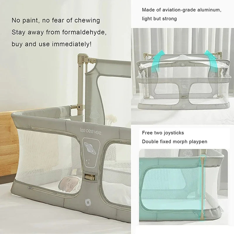 Simple Lightweight Baby Cot Dual-use Comfortable Toddler Bed Within