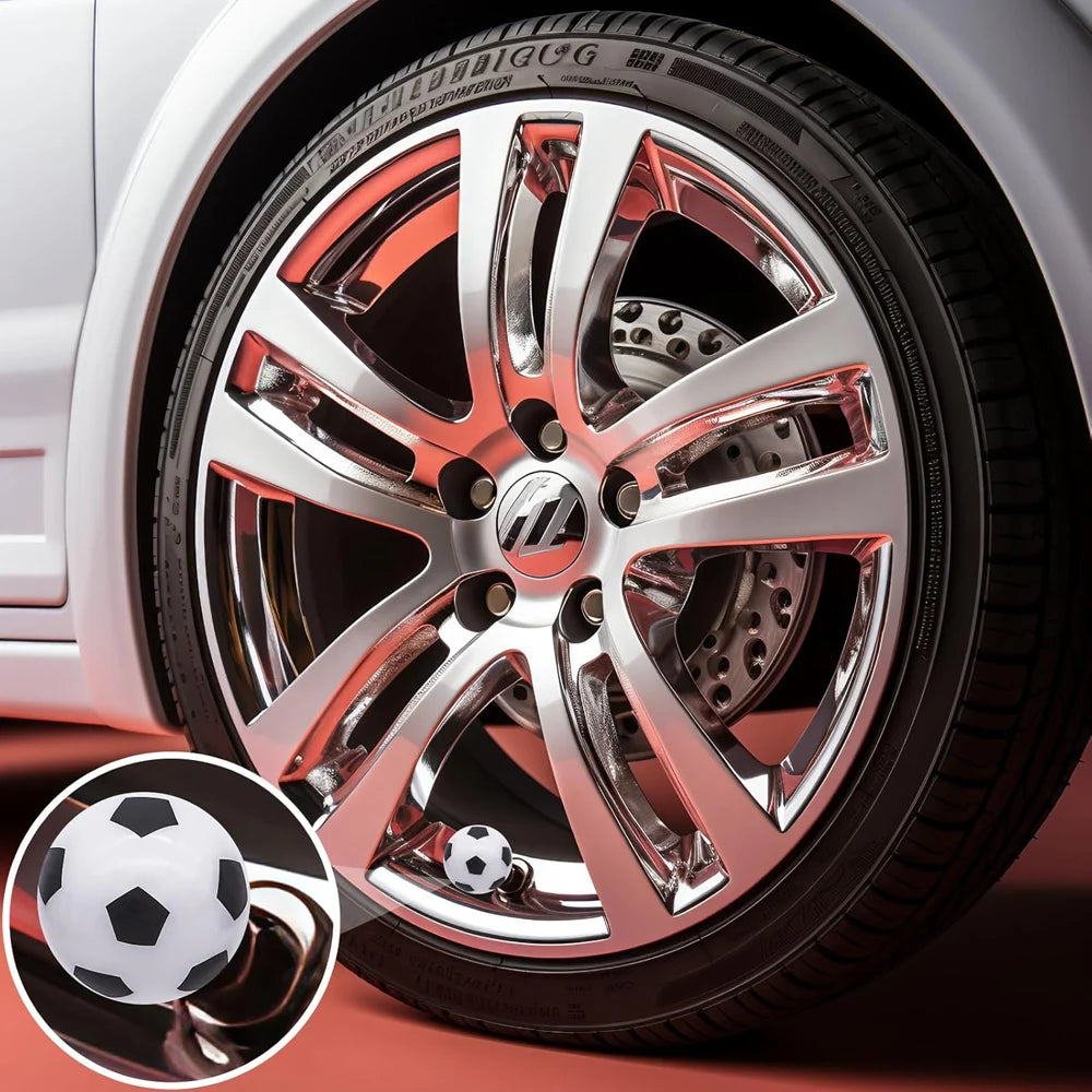 Football Tire Valve Stem Caps – Dustproof 4-Pack | Cars & Bikes