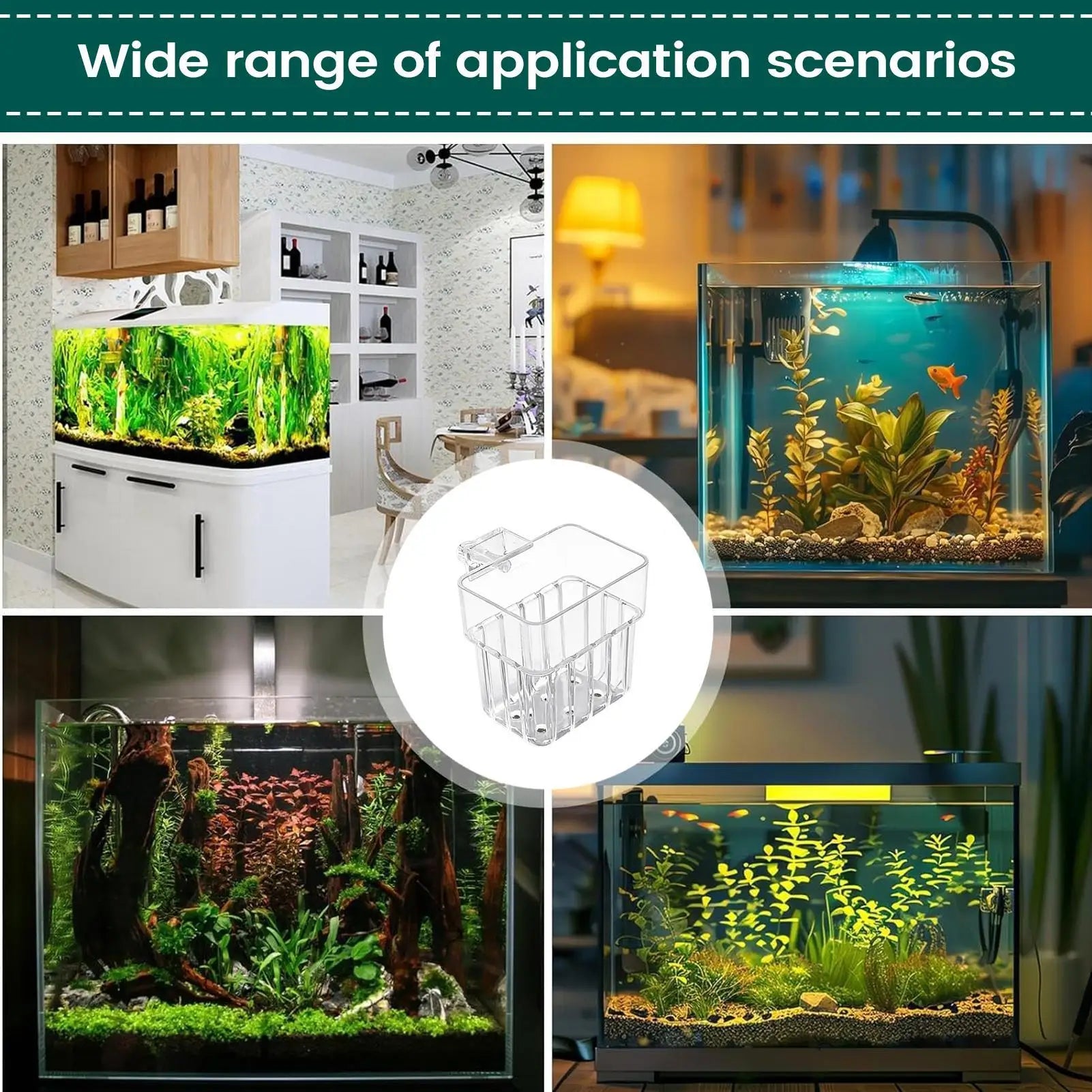 Plant Holder Fish Tank Transparent Hanger Pot Aquatic Hydroponic