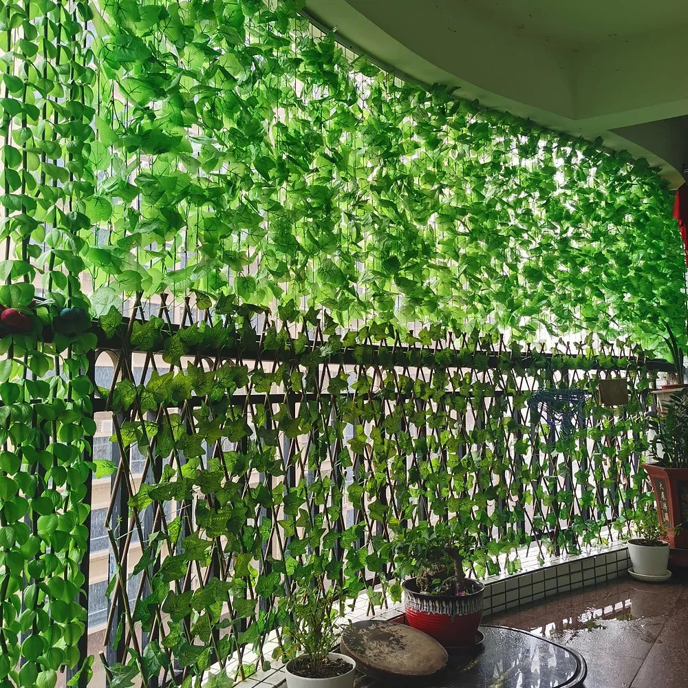 12 6 Artificial Liana Vine Wall Hanging Fake Plants Ivy String Leaves