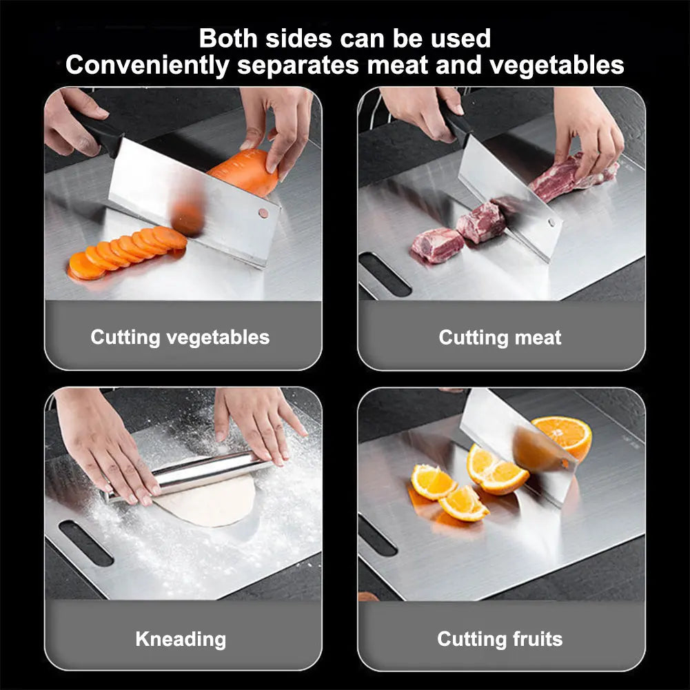 Stainless Steel Cutting Board Double Sided Chopping Easy Clean