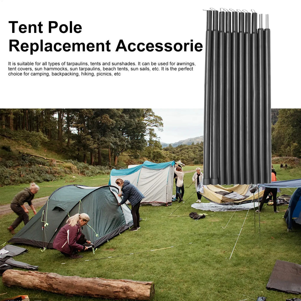 Shade Sail Poles Folding Portable Poles for Tarp Tent Iron Rods for Outdoor Sports for Sunshade Sail Beach Tent Canopies Zpaxo