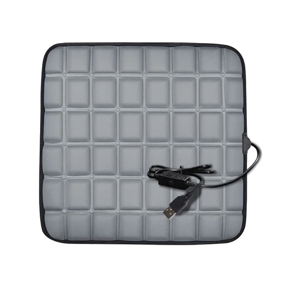 Electric Winter Warm Seat Cover USB 5V Heated Car Seat Cushion Comfortable Non Slip Scratch Resistant Auto Interior Accessories Zpaxo grey