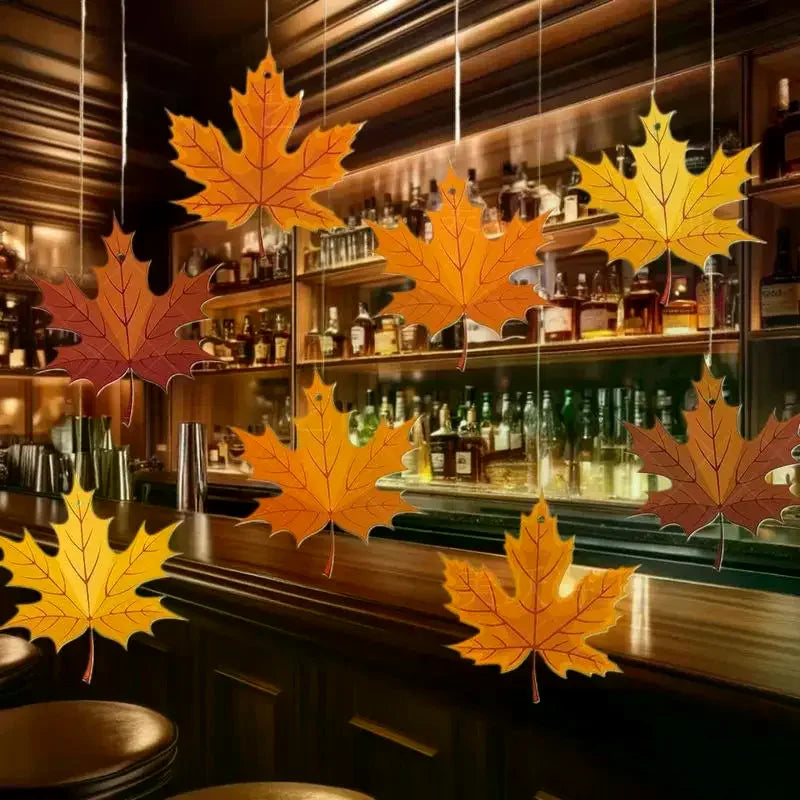 16-Pack Fall Paper Leaves Hanging Ceiling Decor | Autumn Party