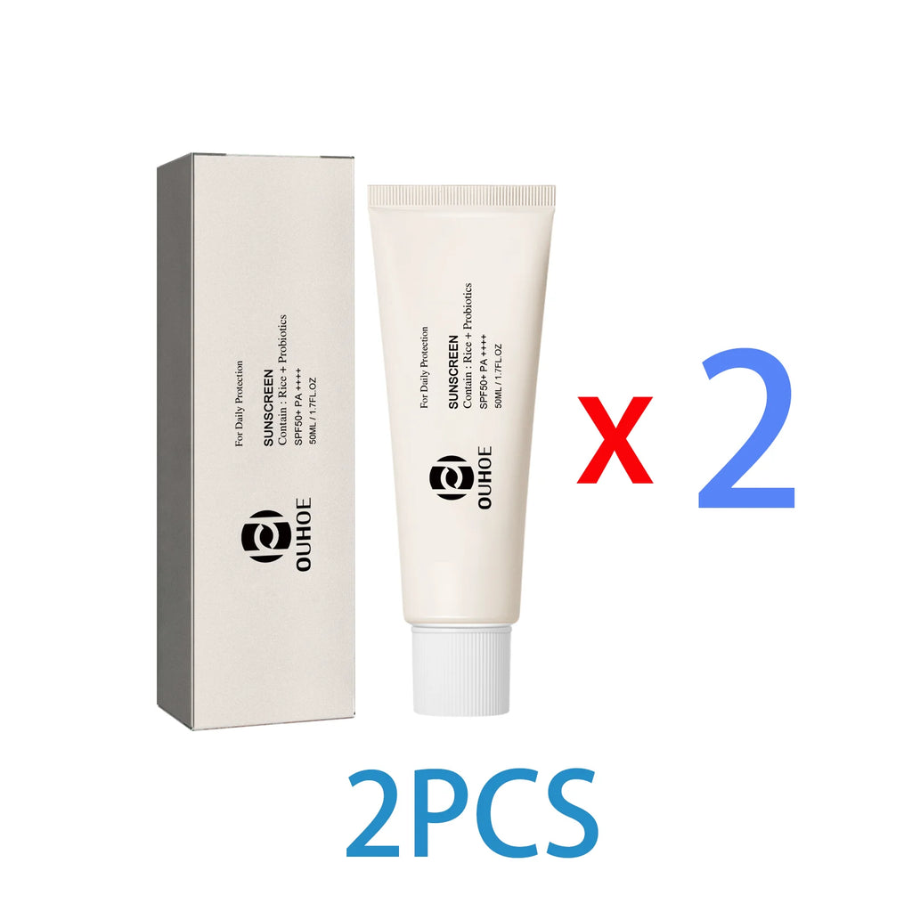 SPF 50 Face Sunscreen Non Greasy UV Protection Moisturizing Cream for Sensitive Skin Lightweight Travel Size 50ml Rice Probiotic Zpaxo 2PCS Bestie Pack