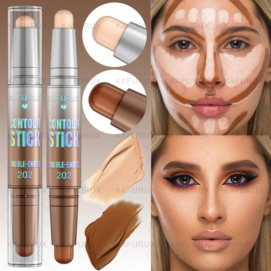 Dual-ended Contour Stick Facial Foundation Concealer Waterproof Dark