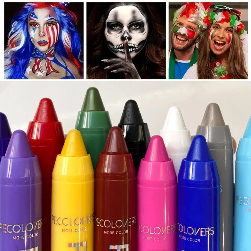 1PC Colorful Facial and Body Paint Sticks - Waterproof, Gentle Texture, Purple/green/blue, Long-lasting, Suitable for Easter Zpaxo