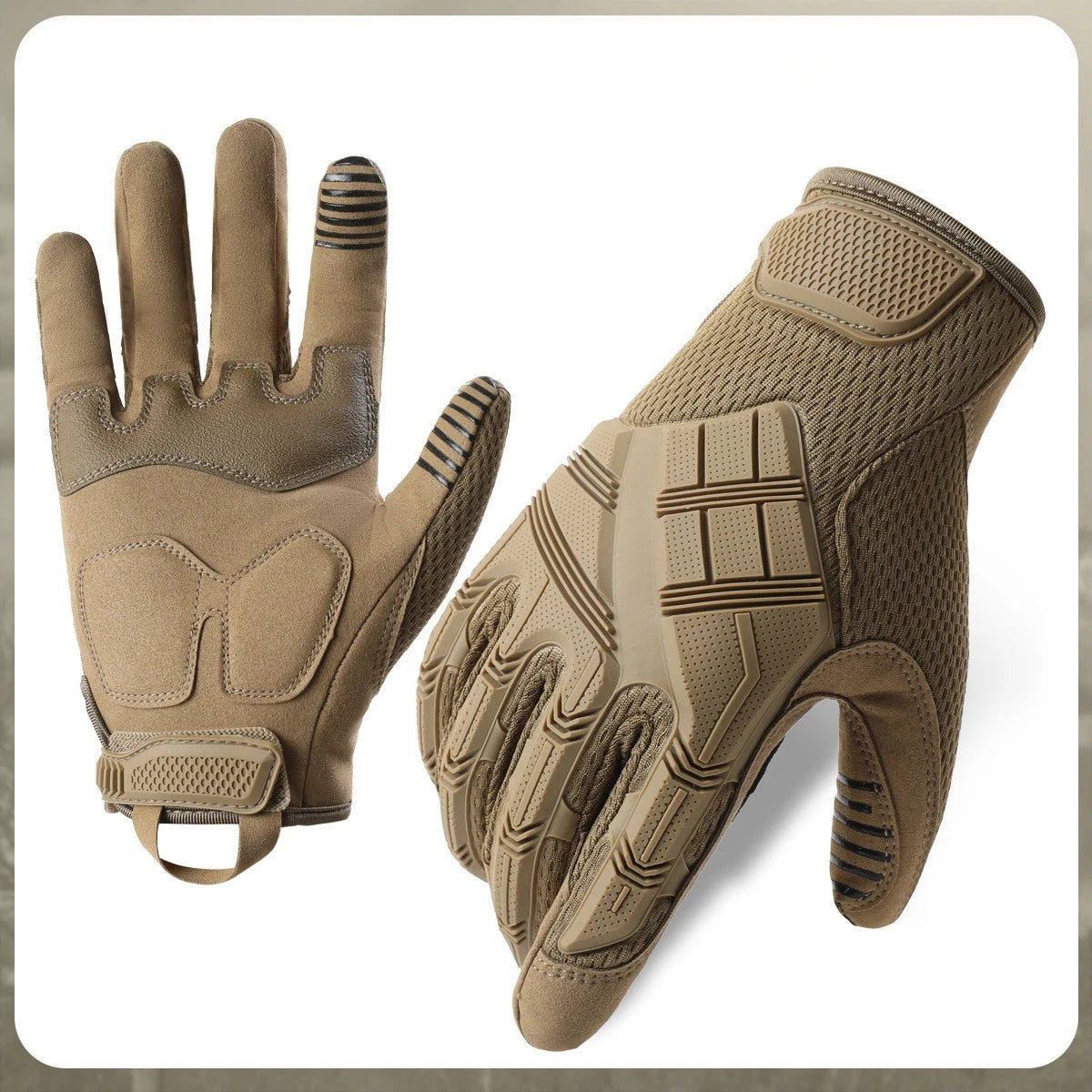 Full finger tactical gloves for mens touch screen protection anti slip and wear-resistant outdoor cycling sports tactical gloves Zpaxo brown M
