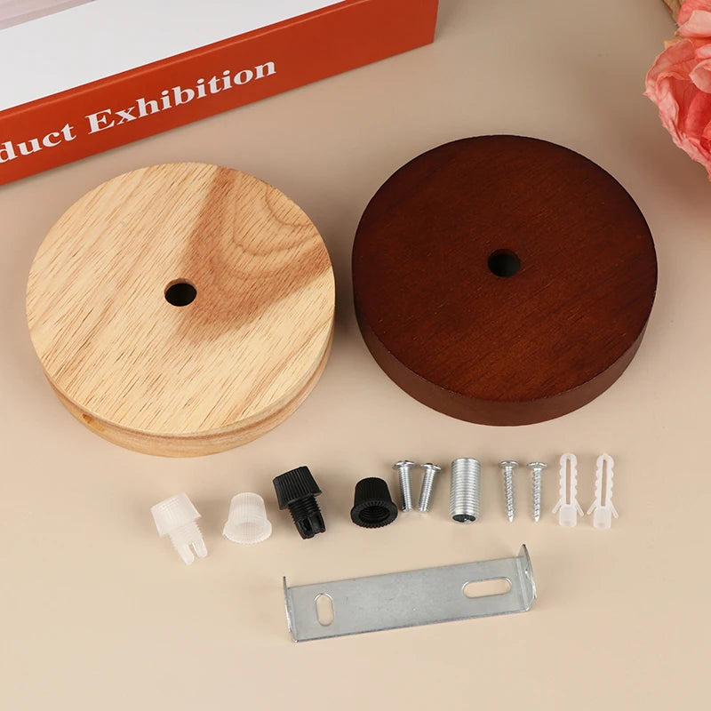 10/12cm Wood Lamp Base Modern Ceiling Plate Wooden Ceiling Holder Pendant Lamp Fitting Chandelier Base DIY Lighting Accessories Zpaxo