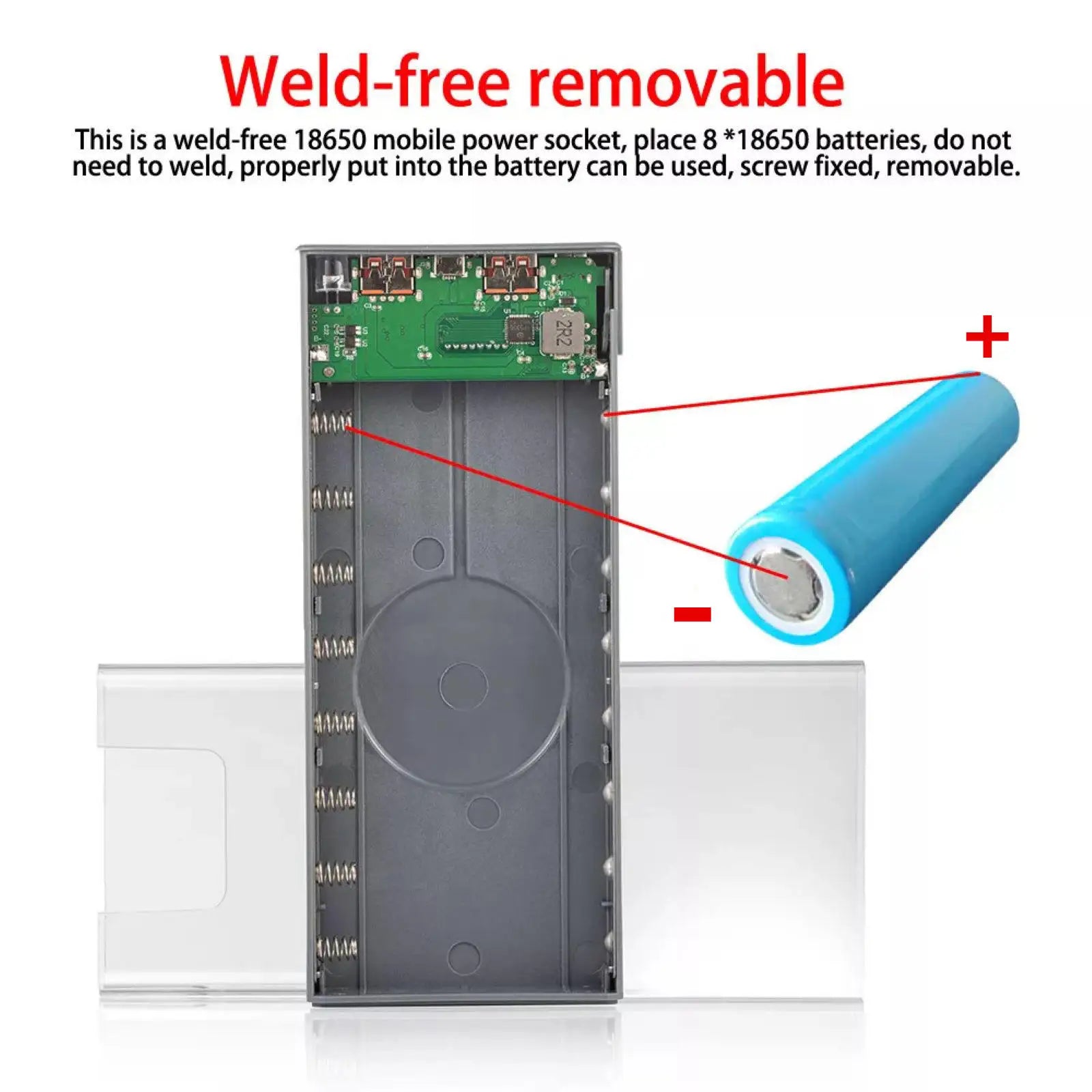 8 18650 Battery Holder Storage Box Power Bank Case 22 5W DIY