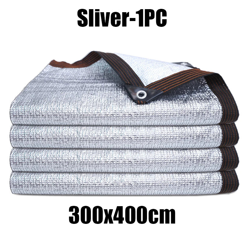 3x4m Aluminum Foil Sun Shade Net UV Protection Heat Insulation Roof