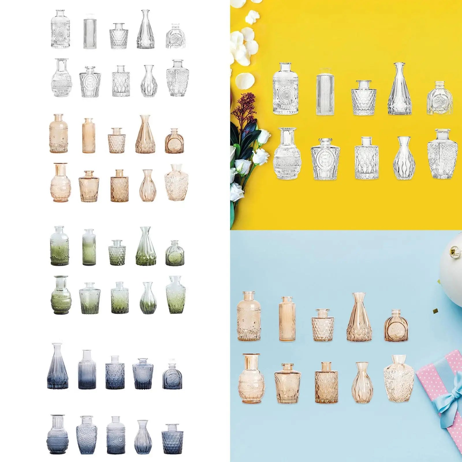 10Pcs Glass Bud Vases Cute Mini Flower Vases Centerpieces Fashion Home Decor Zpaxo