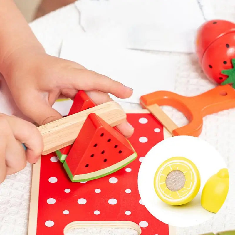 Wooden Play Food Set Colorful Play Kitchen Food Toy Wooden Educational Toys Learning Flashcard Set Play Kitchen Accessories For Zpaxo