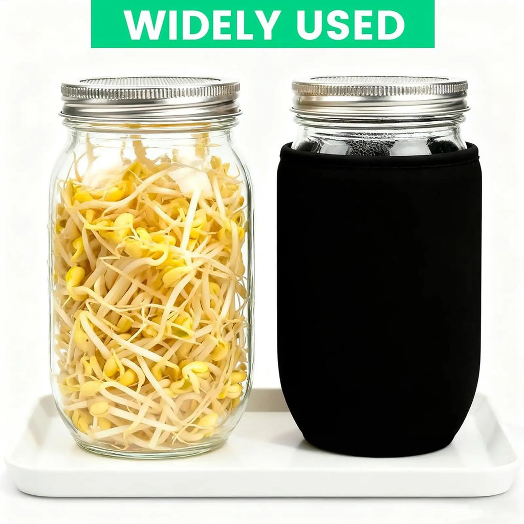 Hydroponic Jar Sleeve Light Blocking Cover Wide Mouth Jars Seed