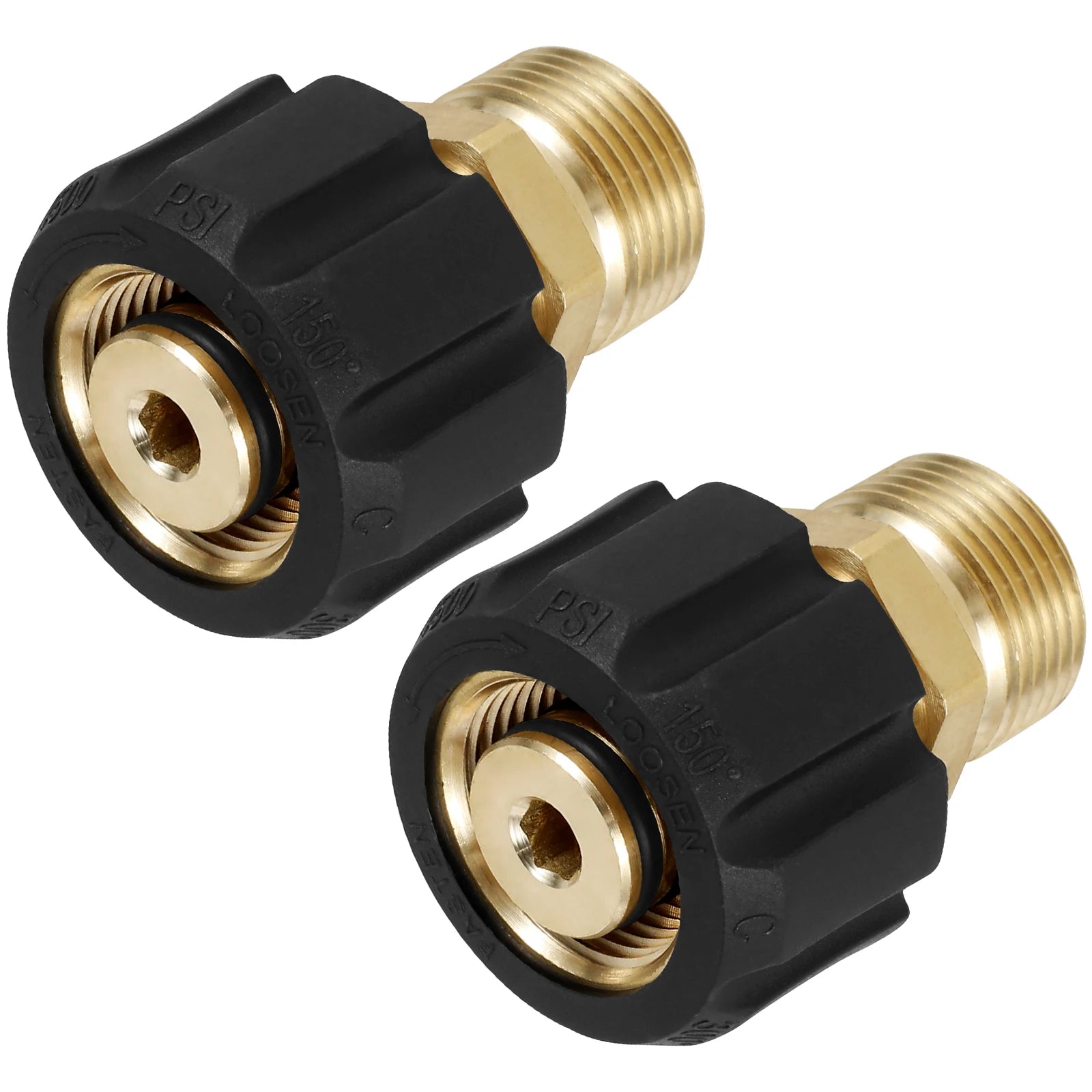 Pressure Washer Hose 5000PSI Sturdy Metal Pressure Washer Adapter Brass M22 15mm Female to M22 14mm Male Connect Fitting 2Pcs Zpaxo 2pc