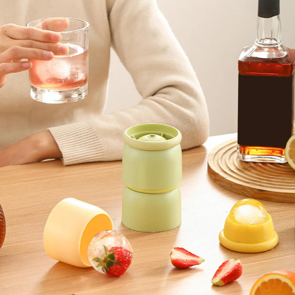 Ice Ball Mold Large Reusable Sphere Mould Circle Cubes Juice Beverage