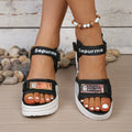 Women Sandals Casual Heightening Slope Shoes Summer Platform Wedge Zpaxo black silver 35