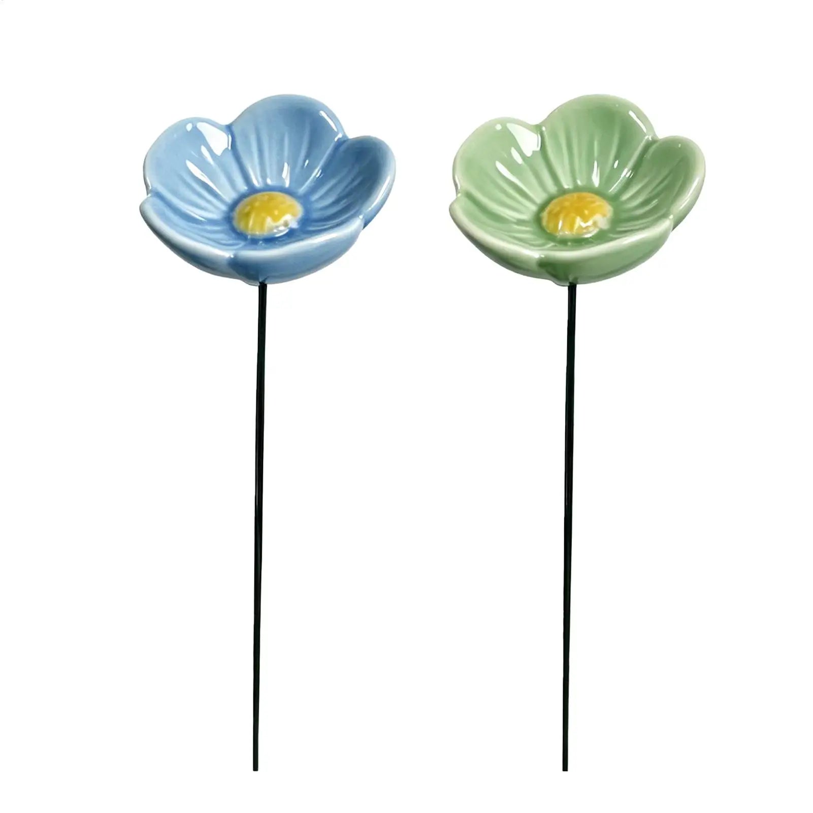Ceramic Bee Watering Station – Flower Garden Stake & Bird Bath Bee Watering Station Zpaxo