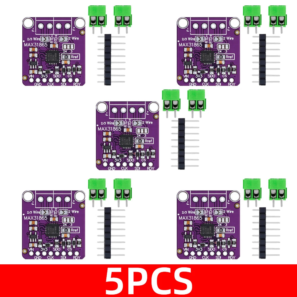 3 3v 5v MAX31865 Platinum Resistance Temperature Detector Module RTD Zpaxo 5pcs