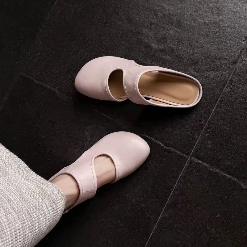 Women's Fish Mouth Closed Toe Solid Vintage Slippers Women Casual Zpaxo Pink 38