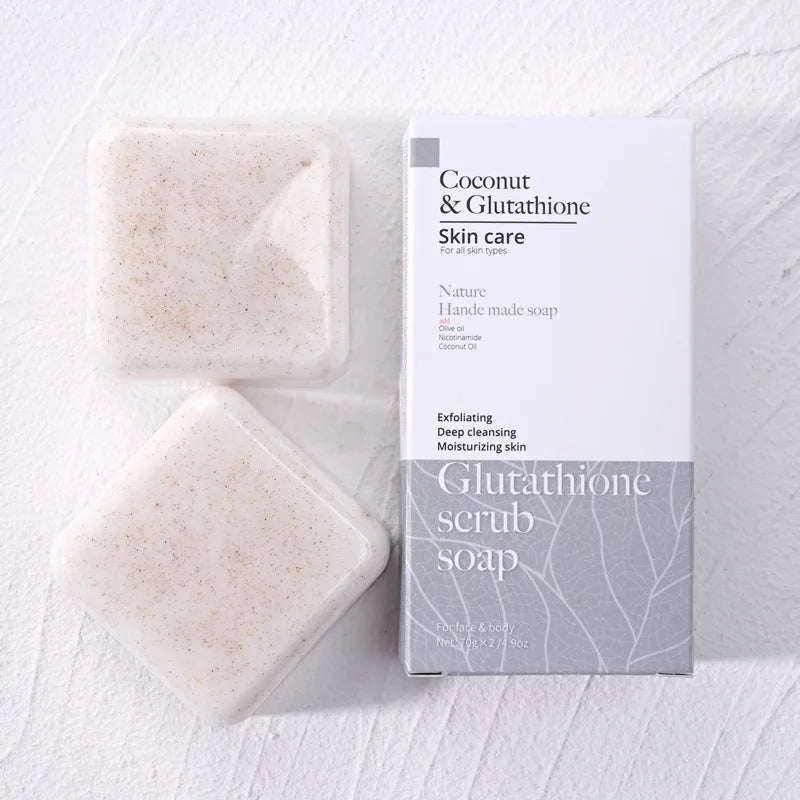 Coconut Scrub Soap – Glutathione, Olive Oil & Shea Butter 140g Exfoliating Bar Soap Zpaxo
