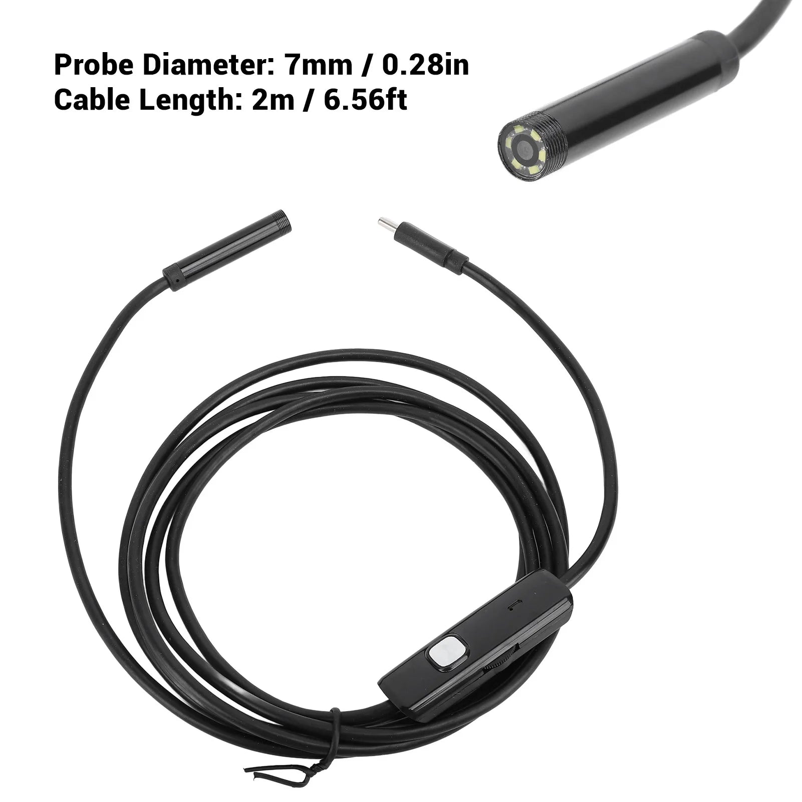 Industrial Borescope Camera Flexible 2MP Diameter 2m Cable C USB