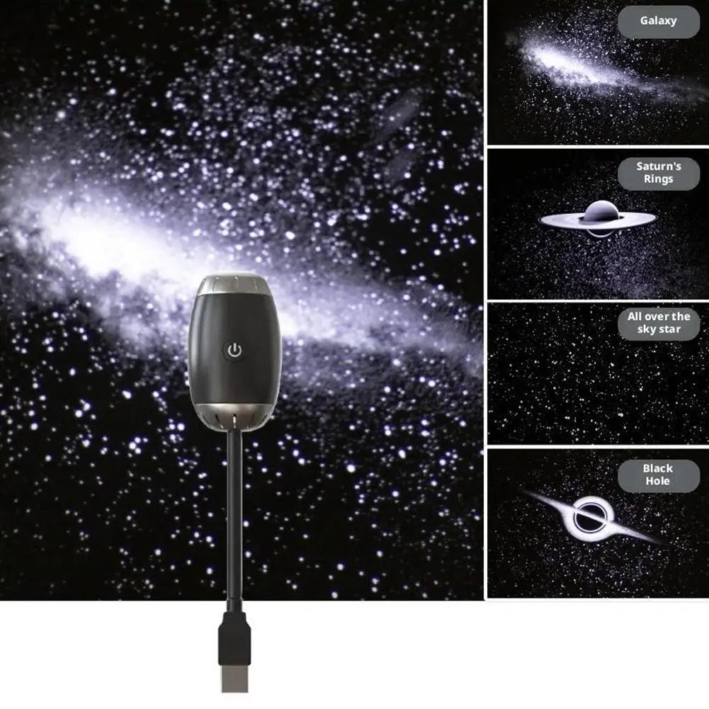 Car Interior Ambient Light USB LED Starry Galaxy Projector Large Range Adjustable Focus Romantic Multiple Scenes Decor Light Zpaxo