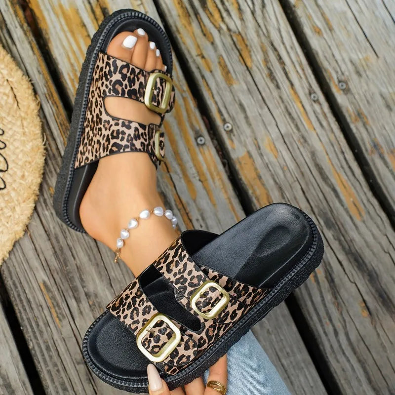 2026 Summer Fashionable Casual Fish Mouth Open Toe Hollow Out Zpaxo leopard print 38