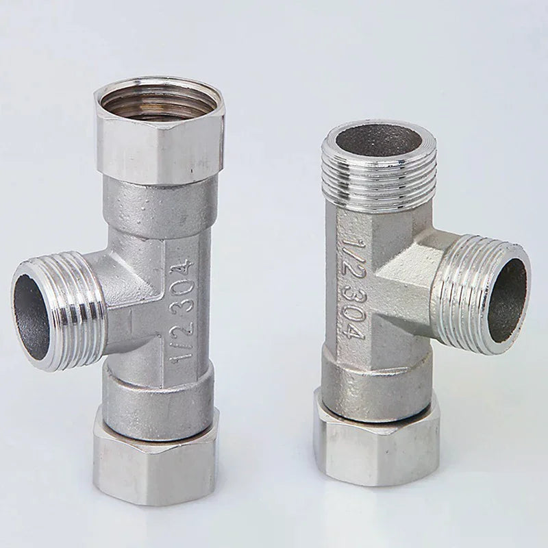 Stainless Steel T Adapter G1 2 T-valve Diverter Valve Three Way Zpaxo