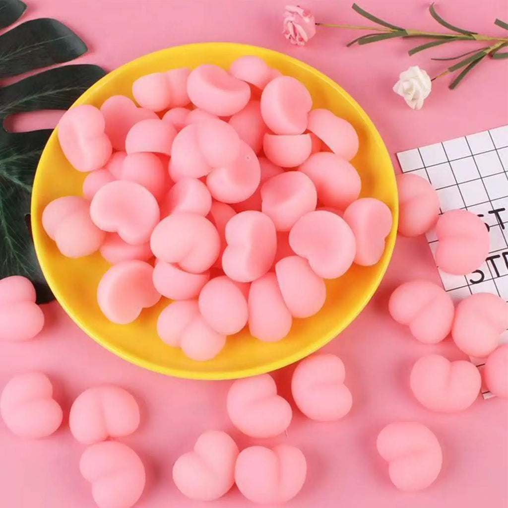 Mini Stress Toys 50 Pieces Peach Butt Stress Reliever Pinching Sensory Toy For Kids Adults Home School Students Classroom Office Zpaxo