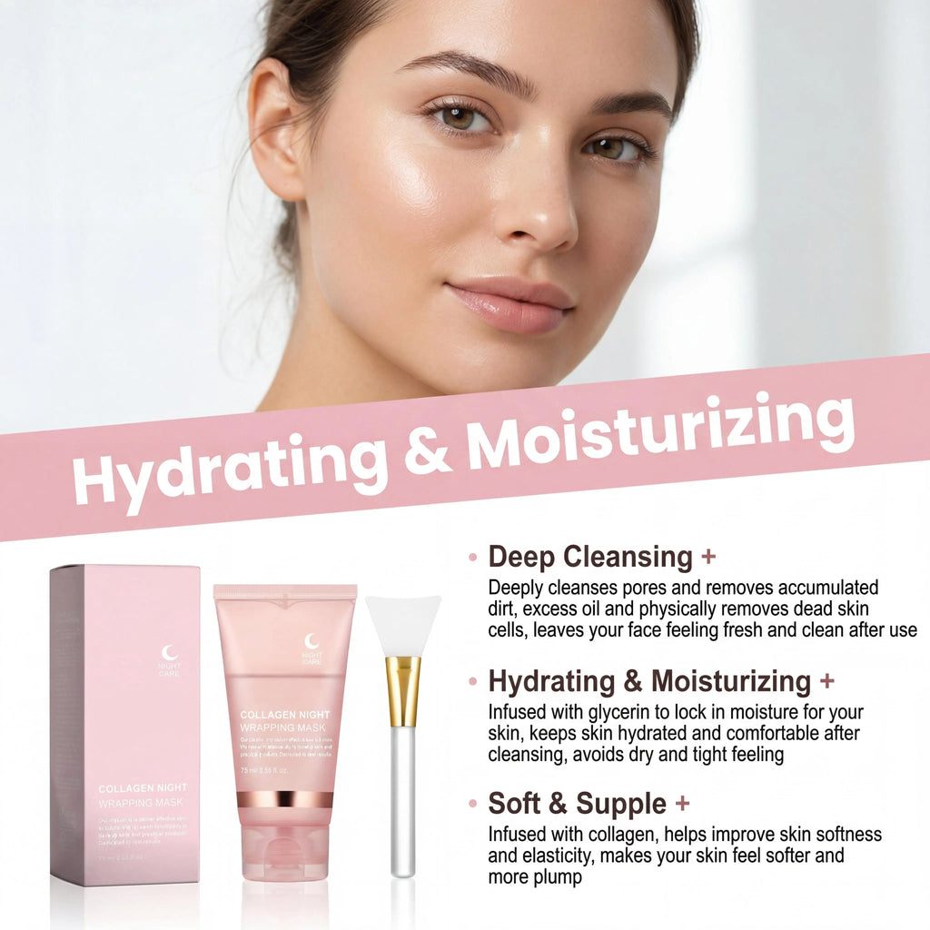 Collagen Peel-Off Facial Mask – Hydrating Night Skincare Set Peel-Off Face Mask Zpaxo